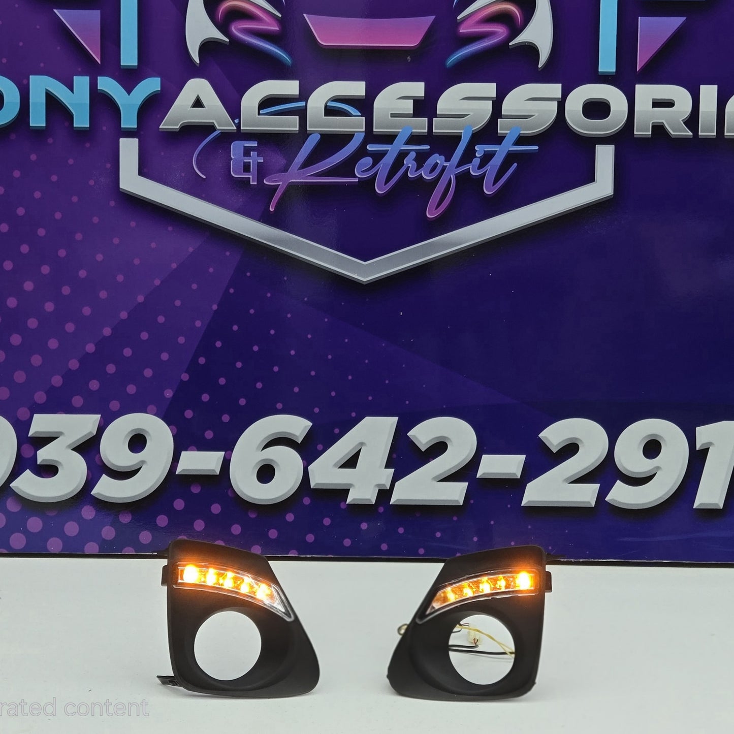 Toyota Corolla 2011-2013 LED DRL fog light cover w/ turn signal