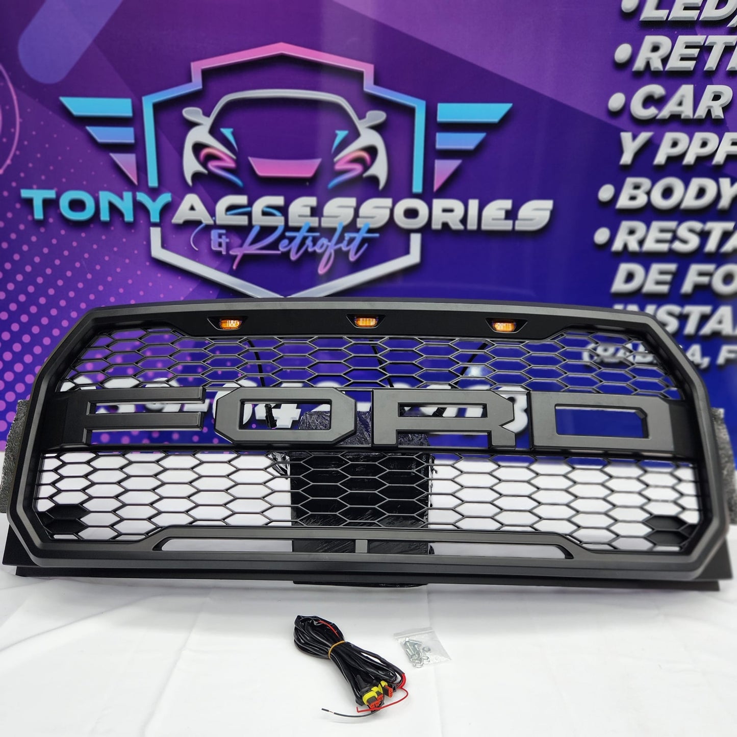 Ford F150 2015-17 front grille(Raptor style) w/lights