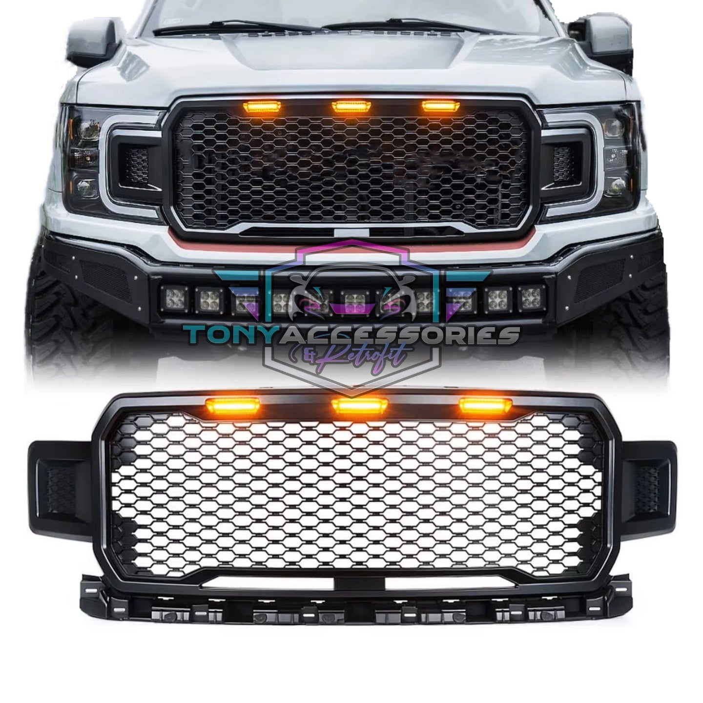 Ford F150 2018-2020 front grille w/lights
