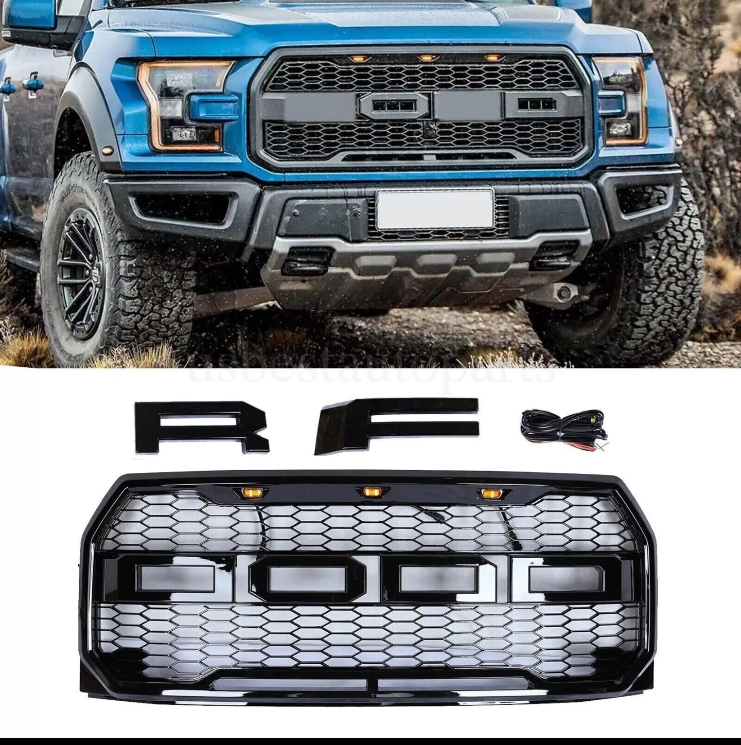 Ford F150 2015-17 front grille(Raptor style) w/lights