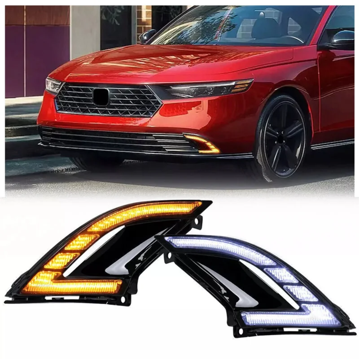 Honda Accord 2023+ LED DRL fog light covers w/ turn signal