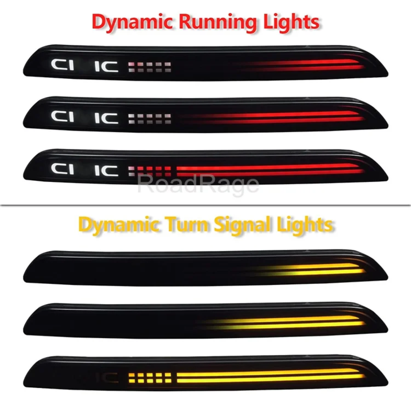Honda Civic 2022+ 11th gen rear bumper LED DRL reflector