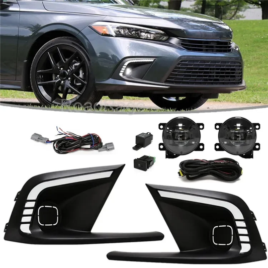 Hoda Civic 11th gen 2022+ front LED DRL fog light kit (L shaped)