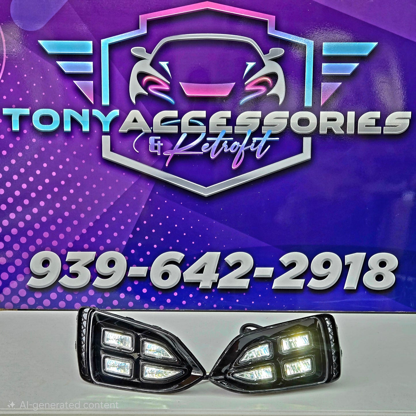 Hyundai Accent 2018-2022 LED DRL quad fog lights
