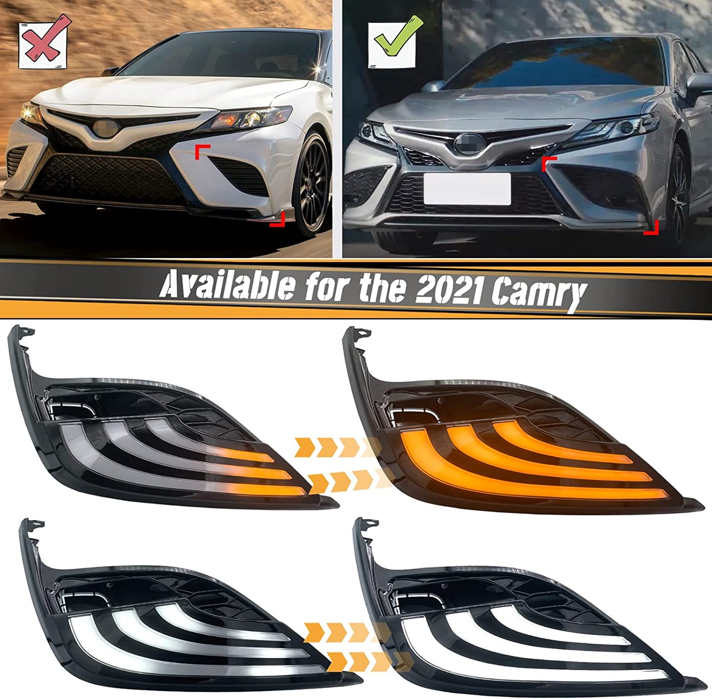 Toyota Camry 2021-2024 LED DRL w/ fog light kit