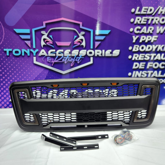 Ford F150 2004-08 front grille w/lights & switchback DRLs C-shaped