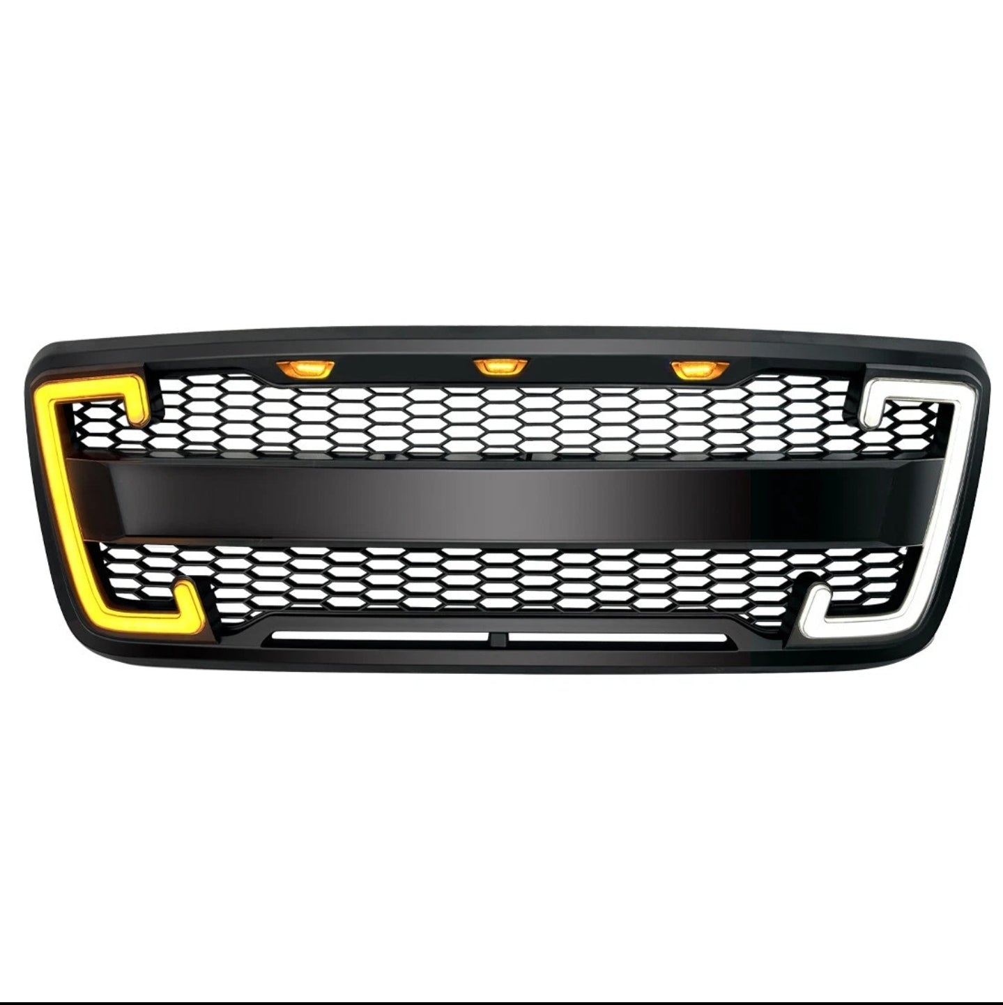 Ford F150 2004-08 front grille w/lights & switchback DRLs C-shaped