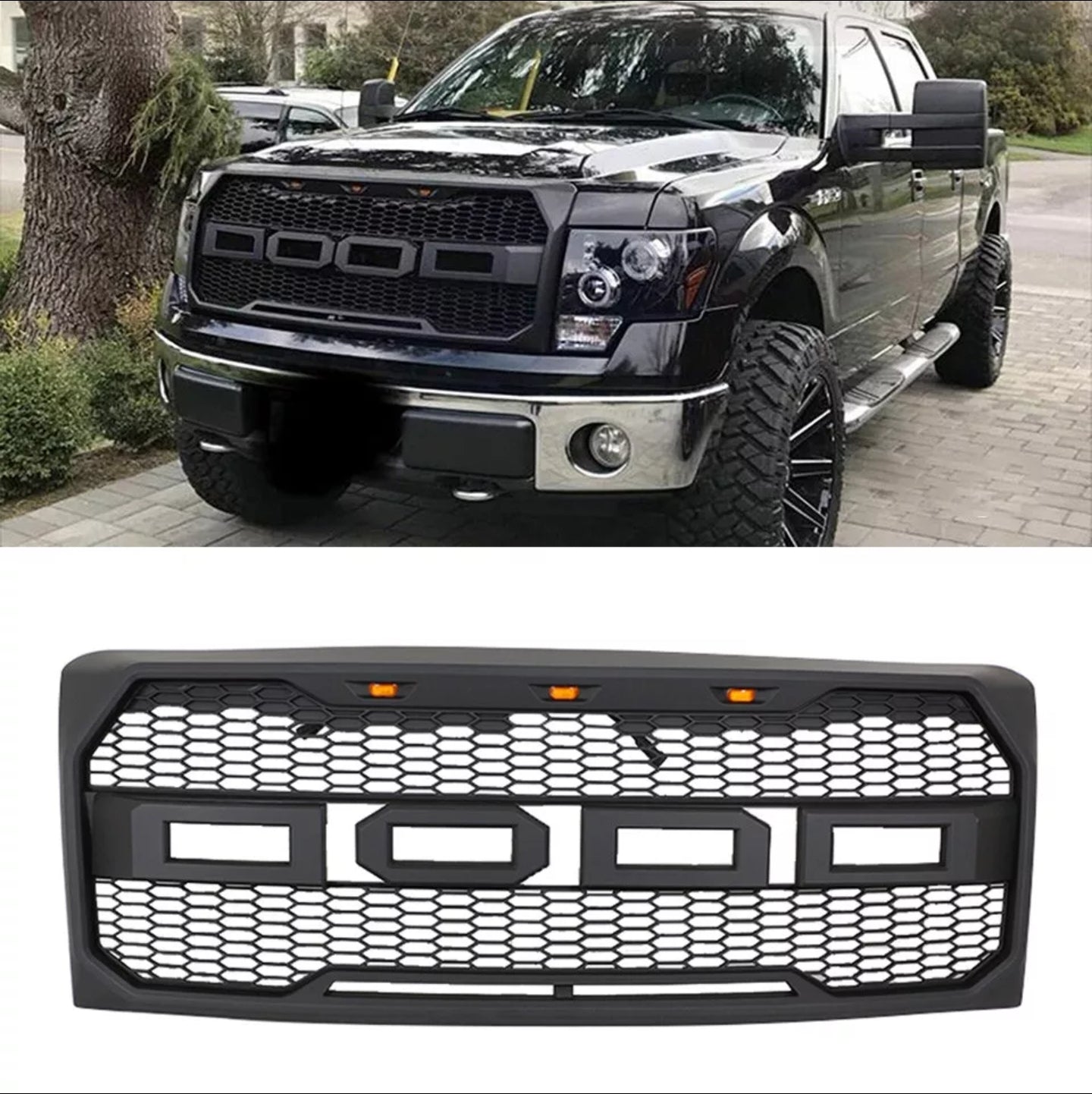 Ford F150 2009-14 front grille(Raptor style) w/lights
