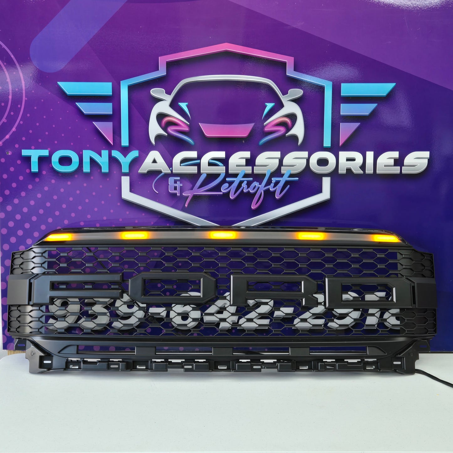 Ford F150 2021-2023 front grille (Raptor style) w/ Switchback DRL light bar