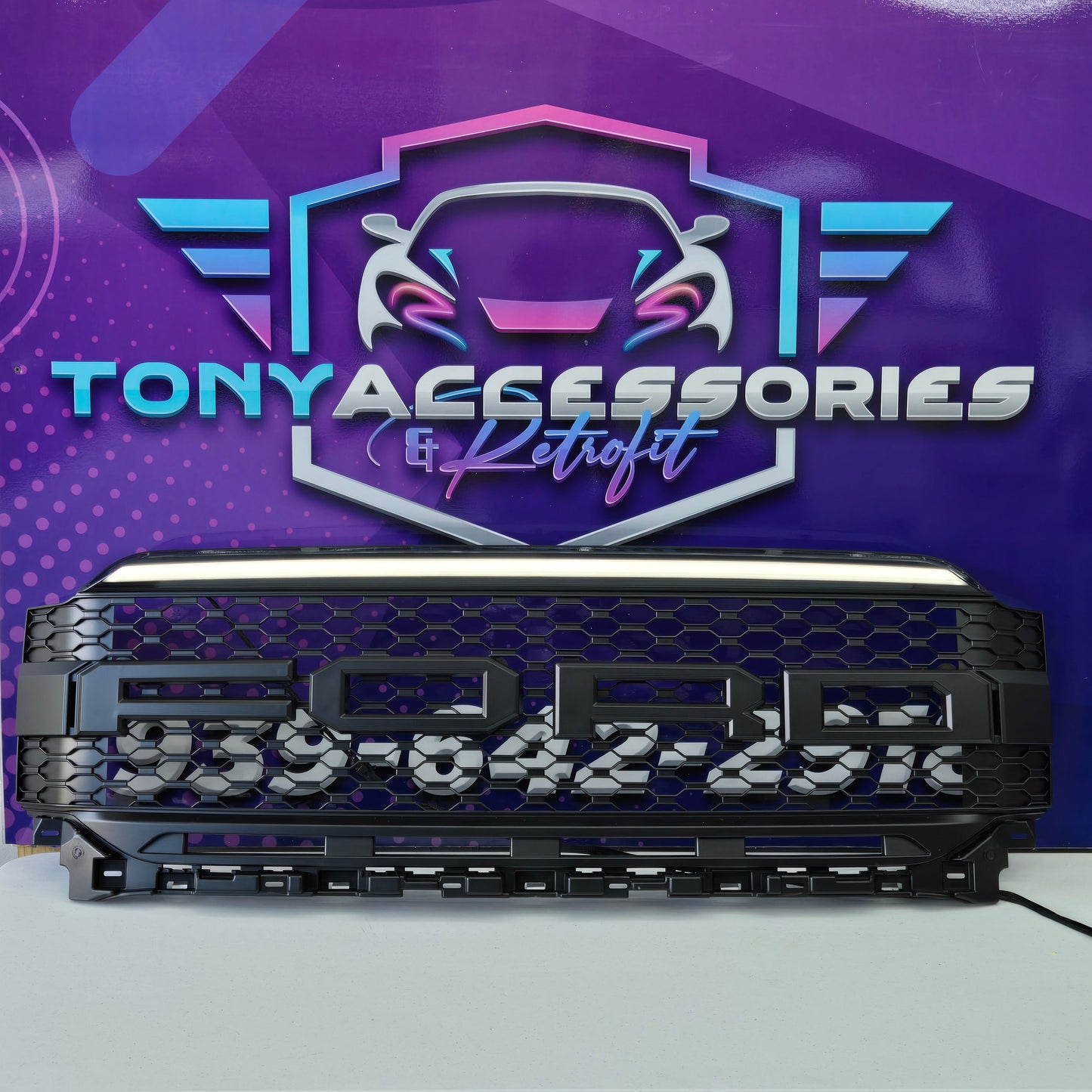 Ford F150 2021-2023 front grille (Raptor style) w/ Switchback DRL light bar