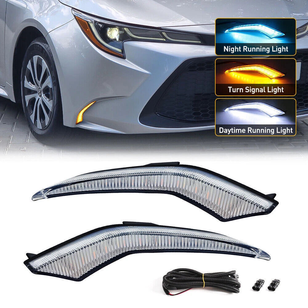 Toyota Corolla 2020+ L/LE/XLE LED DRL fog lights w/ turn signal