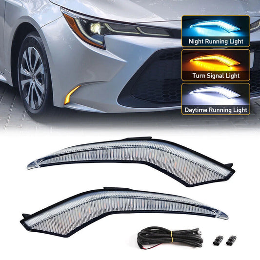 Toyota Corolla 2020+ L/LE/XLE LED DRL fog lights w/ turn signal