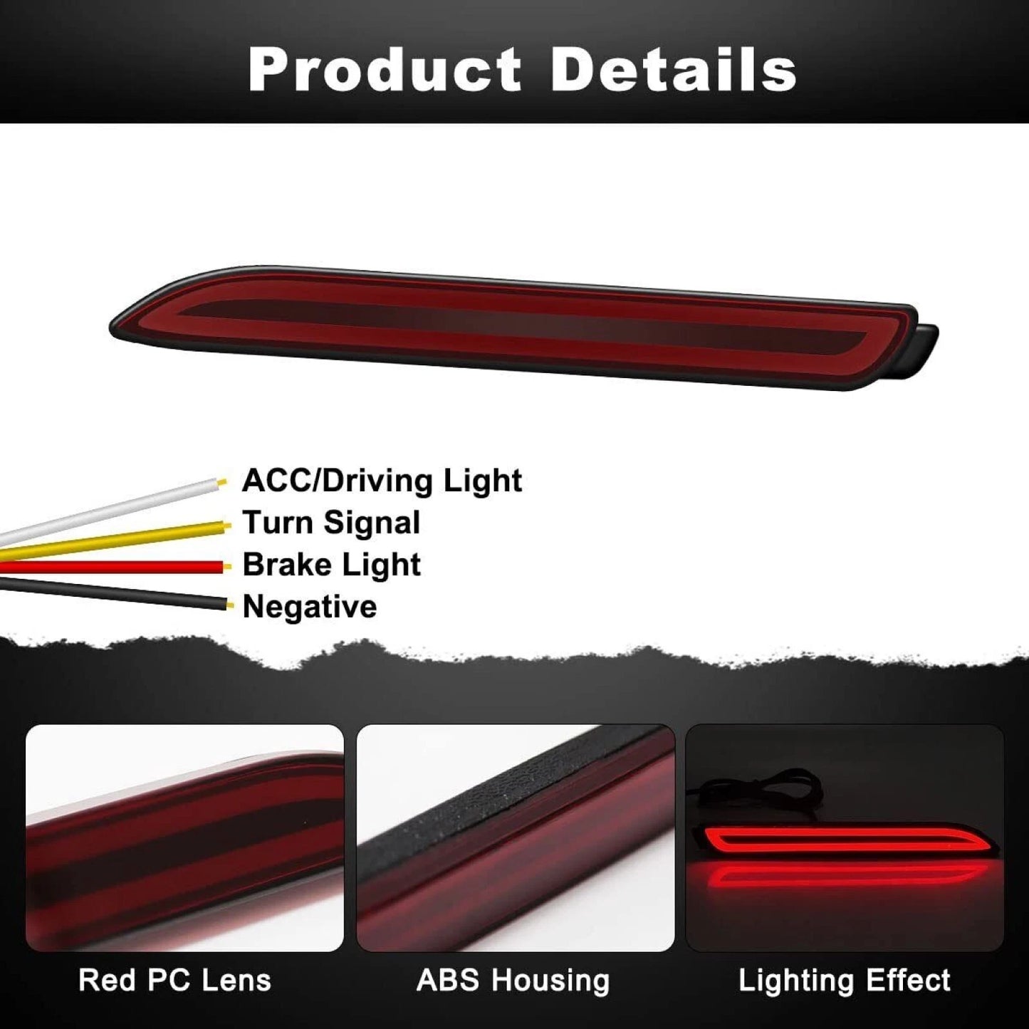 LED DRL sequential reflector for Toyota Venza/Camry/Sienna & more